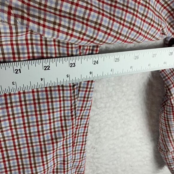 J. McLaughlin Men's Button Down Long Sleeve Red Checkered Shirt Size Large 9262 - Picture 3 of 8